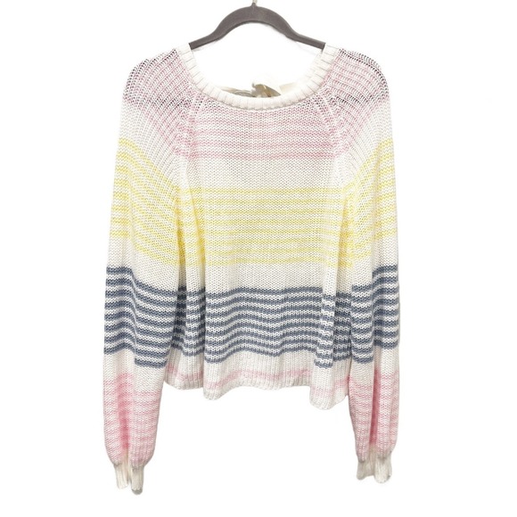 Altar'd State Sweaters - Altar'd Sate Pastel Stripe Tie Back Soft Girl Cozy Sweater Size Small